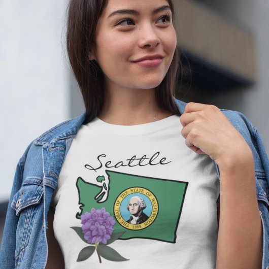 Washington Flag & Blume Pacific Rhododendron T-Shirt