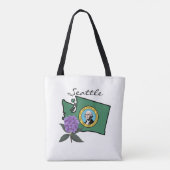 Washington Flag & Blume Pacific Rhododendron Tasche (Rückseite)