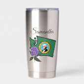 Washington Flag & Blume Pacific Rhododendron Thermobecher (Vorderseite)