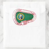 Washington Flag Climbing Carabiner Rechteckiger Aufkleber (Tasche)