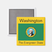Washington Flag Magnet (Vorderseite/Rückseite)