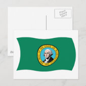 Washington Flag Postcard Postkarte (Vorne/Hinten)