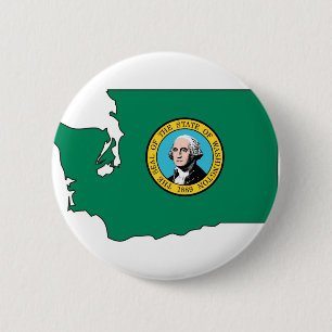 Washington-Flaggen-Karte Button