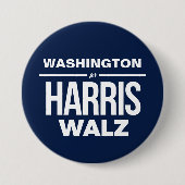 Washington für Harris Walz Button (Vorderseite)