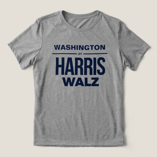 Washington für Harris Walz Tri-Blend Shirt (Design Vorderseite)