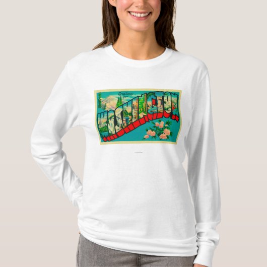 Washington - große Buchstabe-Szenen T-Shirt (Vorderseite)
