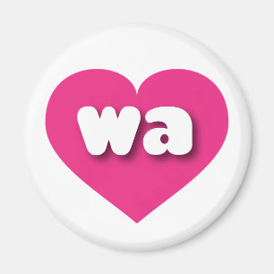 Washington Hot Pink heart - I Liebe wa Magnet
