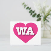 Washington Hot Pink Heart - I Liebe WA Postkarte (Stehend Vorderseite)