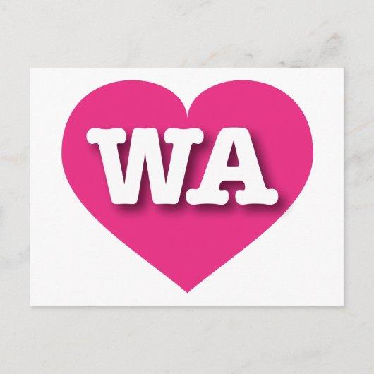 Washington Hot Pink Heart - I Liebe WA Postkarte (Vorderseite)