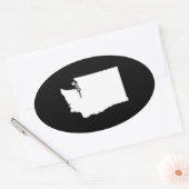 Washington in Weiß und Schwarz Ovaler Aufkleber (Umschlag)
