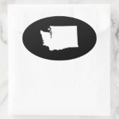 Washington in Weiß und Schwarz Ovaler Aufkleber (Tasche)