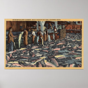 Washington - Interior View of a Salmon Poster
