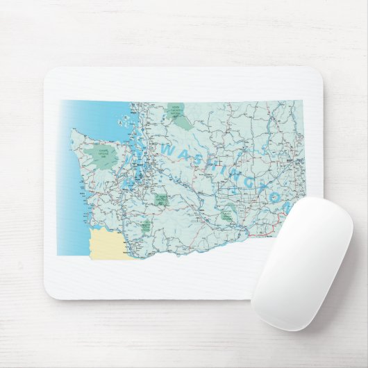 Washington Interstate Map Mousepad (Mit Mouse)