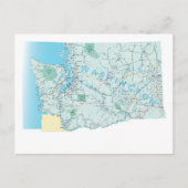 Washington Interstate Map Postcard Postkarte (Vorderseite)