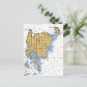 Washington Island, WI Nautical Chart Postkarte (Stehend Vorderseite)
