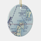 Washington Island WI Old Map Keramik Ornament (Rechts)