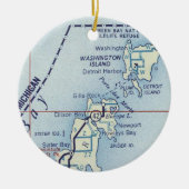 Washington Island WI Old Map Keramik Ornament (Vorne)