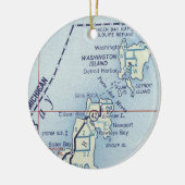Washington Island WI Old Map Keramik Ornament (Links)