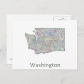 Washington-Karte Postkarte (Vorne/Hinten)