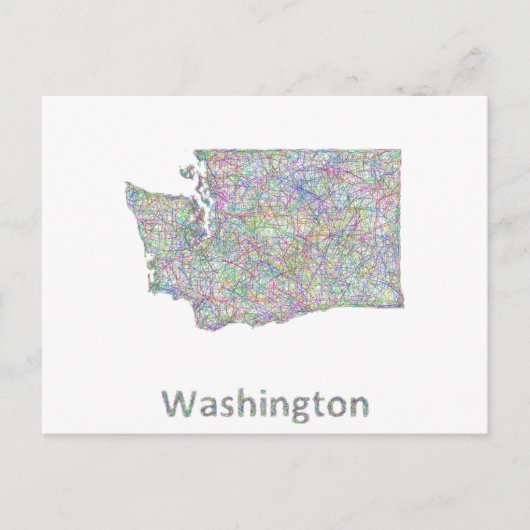 Washington-Karte Postkarte (Vorderseite)