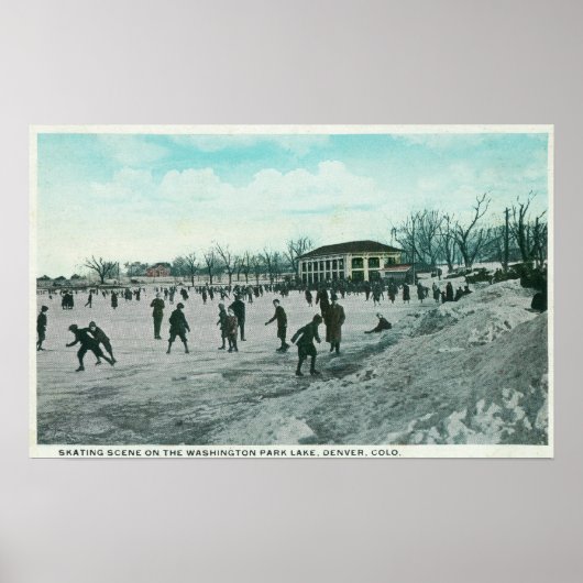 Washington Lake Park Ice Skating Scene Poster (Vorne)