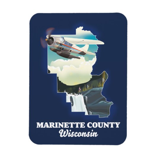 Washington Landkreis Maine Map Magnet (Vertikal)