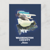 Washington Landkreis Maine Map Postkarte (Vorderseite)