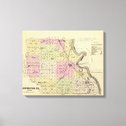 Washington Landkreis, Nebraska Leinwanddruck (Vorderseite)