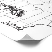 Washington Landkreises Blank Kontur Map Poster (Ecke)