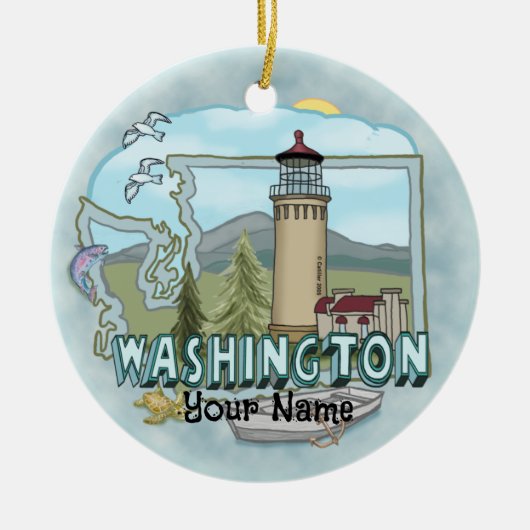 Washington Leuchtturm-Ornament Keramik Ornament (Vorne)