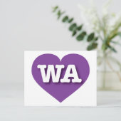 Washington Lila Heart - I Liebe WA Postkarte (Stehend Vorderseite)