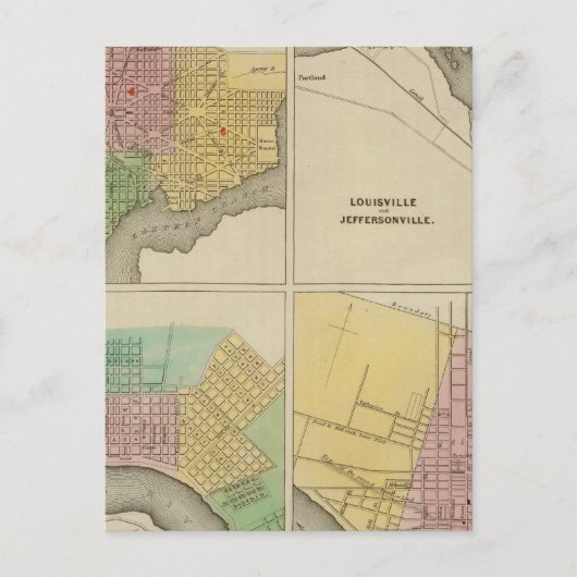 Washington Louisville und Jeffersonville Postkarte (Vorderseite)