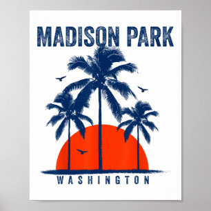 Washington Madison Park Ozean Surfen Wellenreiten Poster