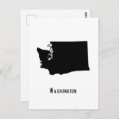 Washington Map - Black and White Modern Washington Postkarte (Vorne/Hinten)