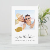 Washington Map Foto Wedding Save the Date Card (Stehend Vorderseite)