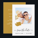 Washington Map Foto Wedding Save the Date Card<br><div class="desc">Lass den Gästen wissen,  Save the Date für Ihre Hochzeit mit dieser hübsch minimalistischen Fotokarte mit einer Karte Kontur des Ortes Ihrer Veranstaltung.</div>