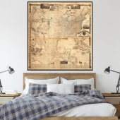 Washington Map of the United Staaten (1861) Leinwanddruck (Insitu (Schlafzimmer))