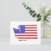 Washington Map Shaped American Flag Patriotic Postkarte (Stehend Vorderseite)