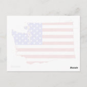 Washington Map Shaped American Flag Patriotic Postkarte (Rückseite)
