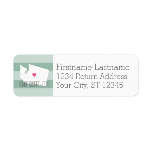 Washington Map Zuhause Staat Liebe mit Custom Hear (Vorne)