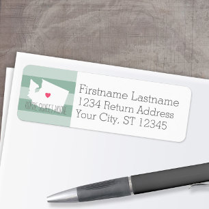 Washington Map Zuhause Staat Liebe mit Custom Hear