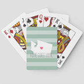 Washington Map Zuhause Staat Liebe mit Custom Hear Spielkarten (Rückseite)