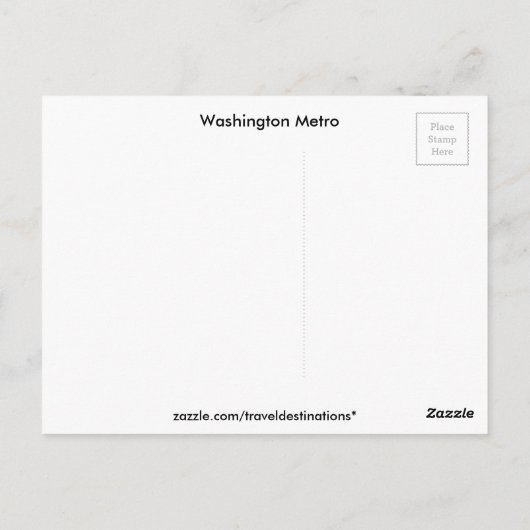 Washington Metro Postkarte (Rückseite)