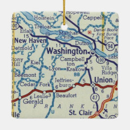 Washington MO Vintag Map Keramikornament