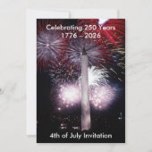 Washington Monument 250 Years 4th of July Party Einladung (Vorderseite)