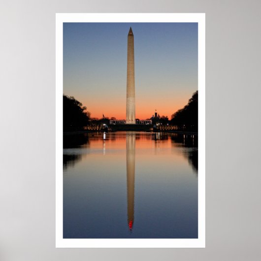Washington Monument and Reflection at Sunset Poster (Vorne)