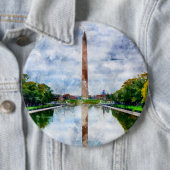 Washington Monument Aquarell mit Spiegelung Button (Beispiel)