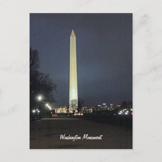 Washington Monument at Night 001 Postkarte (Vorderseite)