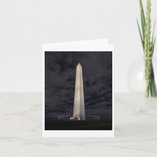 Washington Monument at Night Sticker Karte (Vorderseite)