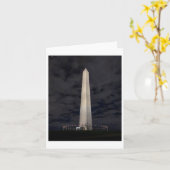 Washington Monument at Night Sticker Karte (Gelbe Blume)